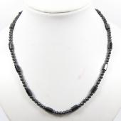 Mens Magnetic Hematite 5X8mm Faceted and round Beads Strands Necklace